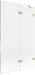 Mexen Lunar 2-szárnyú jobb oldali kádparaván 110 x 150 cm, átlátszó, arany szálcsiszolt - 897-110-100-55-00-P (897-110-100-55-00-P)