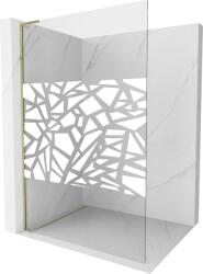 Mexen Kioto L zuhanyfal Walk-in 120 x 200 cm, fehér minta, arany - 800-120-103-50-85 (800-120-103-50-85)