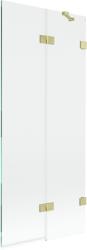 Mexen Lunar kádparaván 2-szárnyú jobb 80 x 150 cm, átlátszó, arany szálcsiszolt - 897-080-100-55-00-P (897-080-100-55-00-P)