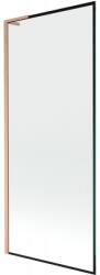 Mexen Next L fürdőkád paraván 1-szárnyú 80 x 150 cm, fekete keret, kefe hatású réz - 895-080-000-03-70-65 (895-080-000-03-70-65)
