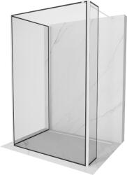 Mexen Kioto zuhanyfal Walk-in 140 x 120 x 40 cm, fekete keret, fehér - 800-140-120-221-20-70-040 (800-140-120-221-20-70-040)