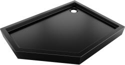 Mexen Flow+ ötszögletű zuhanytálca jobb, 90 x 80 cm, fekete matt - 46P708090RH (46P708090RH)