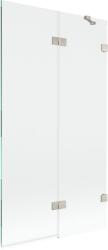 Mexen Lunar kétszárnyú fürdőkádparaván jobb 100 x 150 cm, átlátszó, szálcsiszolt nikkel - 897-100-100-97-00-P (897-100-100-97-00-P)