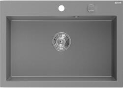 Mexen Elix gránit mosogató 1-medencés 700 x 500 mm, szürke, króm szifon - 6526701005-71 (6526701005-71)