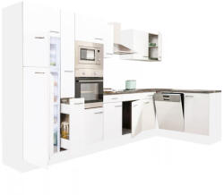 Leziter Yorki 370 Sarok Konyhablokk - Fehér Korpusz, Selyemfényű Fehér Front