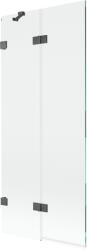Mexen Lunar 2-szárnyú fürdőkád paraván bal 80 x 150 cm, átlátszó, gun szürke kefélt - 897-080-100-66-00-L (897-080-100-66-00-L)