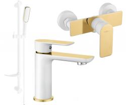 Mexen Alfa DF49 zuhanykészlet, fehér/arany - 745704DF49-25 (745704DF49-25)