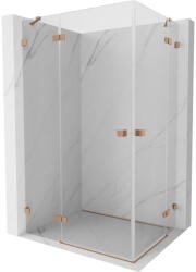 Mexen Lunar Duo, 120 x 85 cm-es, bal oldali, kiemelkedő zuhanykabin, átlátszó, csiszolt réz - 834-120L-085P-65-00 (834-120L-085P-65-00)