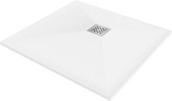 Mexen Stone+ 70 x 70 cm-es négyzet alakú kompozit zuhanytálca, fehér - 44107070 (44107070)