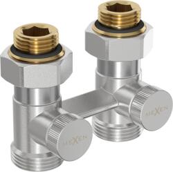 Mexen Uni-Term DN50 kétcsöves radiátorszelep, egyenes 1/2"x3/4", nikkel - W912-012-01 (W912-012-01)