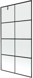 Mexen Next 1-szárnyú fürdőkád paraván 100 x 150 cm, fekete rács, gun metal - 895-100-000-00-77-95 (895-100-000-00-77-95)