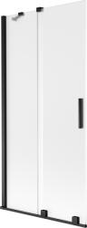 Mexen Velar 2-szárnyú, eltolható fürdőkád paraván 90 x 150 cm, zúzmara, fekete - 896-090-000-31-70 (896-090-000-31-70)