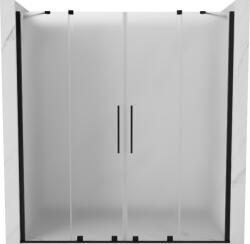 Mexen Velar Duo tolózuhanyajtó 180 cm, fagyott üveg, fekete - 871-180-000-32-70 (871-180-000-32-70)