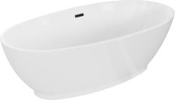 Mexen Bilbao szabadon álló kád 180 x 90 cm, fehér, fekete túlfolyó - 51311809000-70 (51311809000-70)