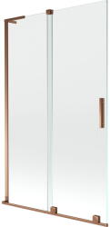 Mexen Velar L 2-paneles, tolóajtós kádparaván 110 x 150 cm, átlátszó, rózsaarany - 896-110-003-01-60 (896-110-003-01-60)