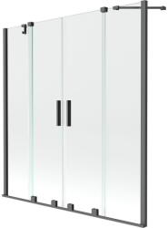 Mexen Velar Duo 2-szárnyas toló kádparaván 140 x 150 cm, átlátszó, gun metal - 896-140-000-02-95 (896-140-000-02-95)