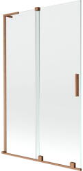 Mexen Velar L 2-szárnyú tolófürdőszobai paraván 110 x 150 cm, átlátszó, kefélt réz - 896-110-003-01-65 (896-110-003-01-65)