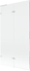 Mexen Lunar L kádparaván 2 szárnyú balos 100 x 150 cm, átlátszó, fehér - 897L-100-100-20-00-L (897L-100-100-20-00-L)