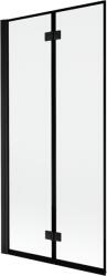Mexen Mist kétszárnyú balos fürdőkádparaván 90 x 150 cm, fekete keret, fekete - 8A9-090-002-70-70-L (8A9-090-002-70-70-L)