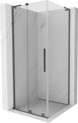 Mexen Velar L tolóajtós zuhanykabin 90 x 90 cm, átlátszó, gun metal - 871-090-090-03-95 (871-090-090-03-95)