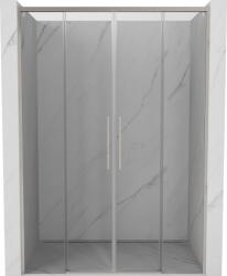 Mexen Rox Duo tolóajtós zuhanykabin 140 cm, átlátszó, szálcsiszolt nikkel - 8C2-140-002-97-00 (8C2-140-002-97-00)