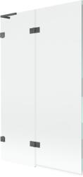 Mexen Lunar L fürdőkád paraván 2-szárnyú bal 110 x 150 cm, átlátszó, gun gray kefélt - 897L-110-100-66-00-L (897L-110-100-66-00-L)
