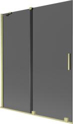 Mexen Velar 2-paneles, tolóajtos kádparaván 140 x 150 cm, grafit, arany szálcsiszolt - 896-140-000-41-55 (896-140-000-41-55)