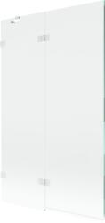 Mexen Lunar 2-szárnyú kádparaván bal 110 x 150 cm, átlátszó, fehér - 897-110-100-20-00-L (897-110-100-20-00-L)