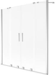 Mexen Velar Duo kétszárnyú, 160 x 150 cm-es tolható fürdőszobai paraván, homályos, króm - 896-160-000-32-01 (896-160-000-32-01)