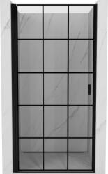 Mexen Mist-B 90 cm-es balra nyíló zuhanyajtó, fekete rácsos, fekete - 8A2-090-000-70-77-L (8A2-090-000-70-77-L)