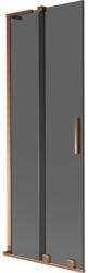 Mexen Velar L fürdőkád paraván, 2 szárnyú, tolóajtós, 70 x 150 cm, grafit, rózsaarany - 896-070-003-41-60 (896-070-003-41-60)