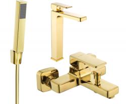 Mexen Cetus R77 fürdőkád csaptelep készlet, arany - 744313R77-50 (744313R77-50)