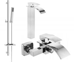 Mexen Aries DQ77 kádcsaptelep készlet, króm - 744813DQ77-00 (744813DQ77-00)