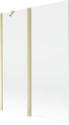 Mexen Mist kétszárnyú fürdőszobai válaszfal 130 x 150 cm, átlátszó, arany kefélt - 8A9-130-011-55-00 (8A9-130-011-55-00)
