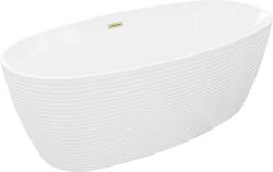 Mexen Lira szabadon álló kád minta 170 x 80 cm, fehér, arany szálcsiszolt túlfolyó - 52831708000-55 (52831708000-55)