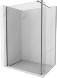Mexen Kioto zuhanyfal Walk-in 130 x 30 cm, átlátszó, szálcsiszolt fegyverszürke - 800-130-212-66-00-030 (800-130-212-66-00-030)
