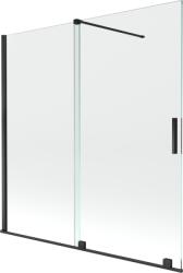 Mexen Velar kétszárnyú, 160 x 150 cm-es toló fürdőszobai válaszfal, átlátszó, fekete - 896-160-000-01-70 (896-160-000-01-70)