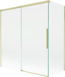 Mexen Rox kétszárnyú összecsukható zuhanyfal 150 + 70 x 150 cm, átlátszó, arany kefélt - 8C9-150-070-55-00 (8C9-150-070-55-00)