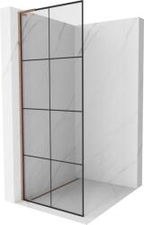 Mexen Kioto L zuhanyfal Walk-in 70 x 200 cm, fekete rács, rózsaarany - 800-070-103-60-77 (800-070-103-60-77)