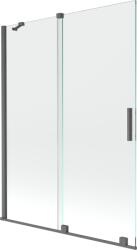 Mexen Velar 2 szárnyú kihúzható fürdőszobai paraván 130 x 150 cm, átlátszó, fegyver szürke kefélt (896-130-000-01-66)