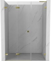 Mexen Lunar-F L összecsukható zuhanyajtó balos 140 cm, átlátszó, arany - 836SL-140-050-50-00-L (836SL-140-050-50-00-L)