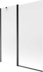 Mexen Flip 2 szárnyú kádparaván 140 x 150 cm, deres, fekete - 894-140-101-70-30 (894-140-101-70-30)