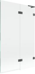 Mexen Lunar L kétszárnyú fürdőkád paraván jobb 110 x 150 cm, átlátszó, szálcsiszolt pisztolyszürke - 897L-110-100-66-00-P (897L-110-100-66-00-P)