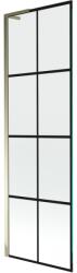 Mexen Next L fürdőkádparaván, 1-szárnyú 60 x 150 cm, fekete rácsos, arany - 895-060-000-03-77-50 (895-060-000-03-77-50)