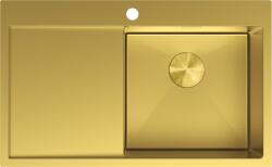 Mexen Exar egy medencés jobb oldali acél mosogató csepegtetővel, 780 x 480 mm, arany - 6434781010P-55 (6434781010P-55)