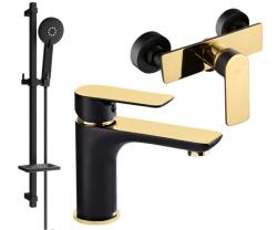 Mexen Alfa DQ40 zuhanykészlet, fekete/arany - 745704DQ40-75 (745704DQ40-75)