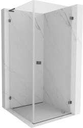 Mexen Lunar-B L nyíló zuhanykabin jobb 90 x 90 cm, átlátszó, gun gray csiszolt - 832L-090-090-66-00-P (832L-090-090-66-00-P)