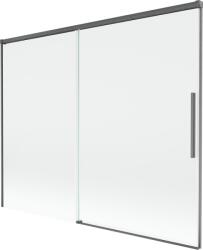 Mexen Rox 2-szárnyú, 190 x 150 cm-es tolózuhany, átlátszó, gun gray kefefinomságú - 8C9-190-001-66-00 (8C9-190-001-66-00)