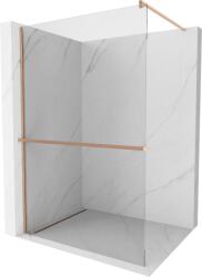 Mexen Kioto+ zuhanyfal polccal Walk-in, 120 x 200 cm, átlátszó, csiszolt réz - 800-120-121-65-00 (800-120-121-65-00)