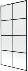 Mexen Next L 1-szárnyú fürdőszobai paraván 90 x 150 cm, fekete rácsos, króm - 895-090-000-03-77-01 (895-090-000-03-77-01)